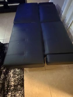 Black Faux Leather Futon Sofa Bed