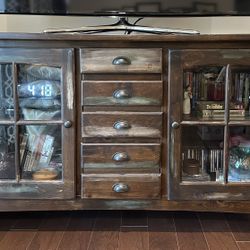 Distressed Wood TV Media Console