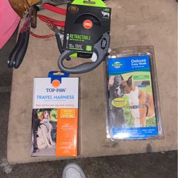 Leash, Harness,& Travel Harness For Dogs In Car All In One