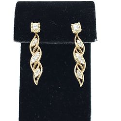 10k Yellow Gold Diamond Earrings 