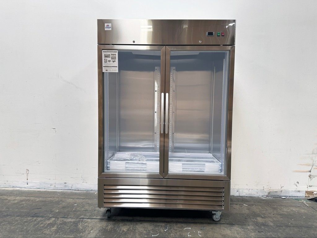 NSF 2 Glass Door Stainless Steel Commercial Refrigerator KR-49BG