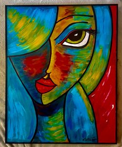 Original Artwork Acrylic on Canvas framed signed