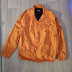 Orange Stussy Windbreaker