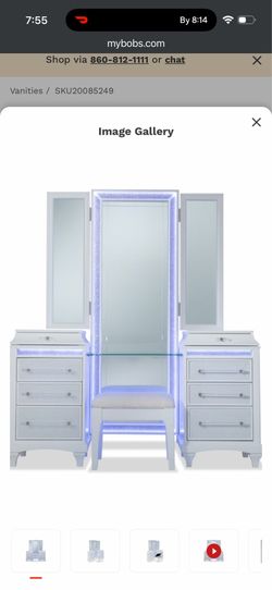 White Glamour Vanity from Bobs Discount Furniture