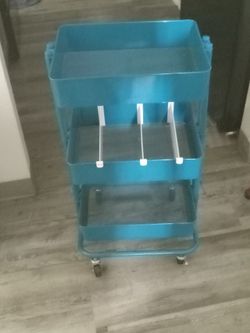 Tier metal rolling utility cart