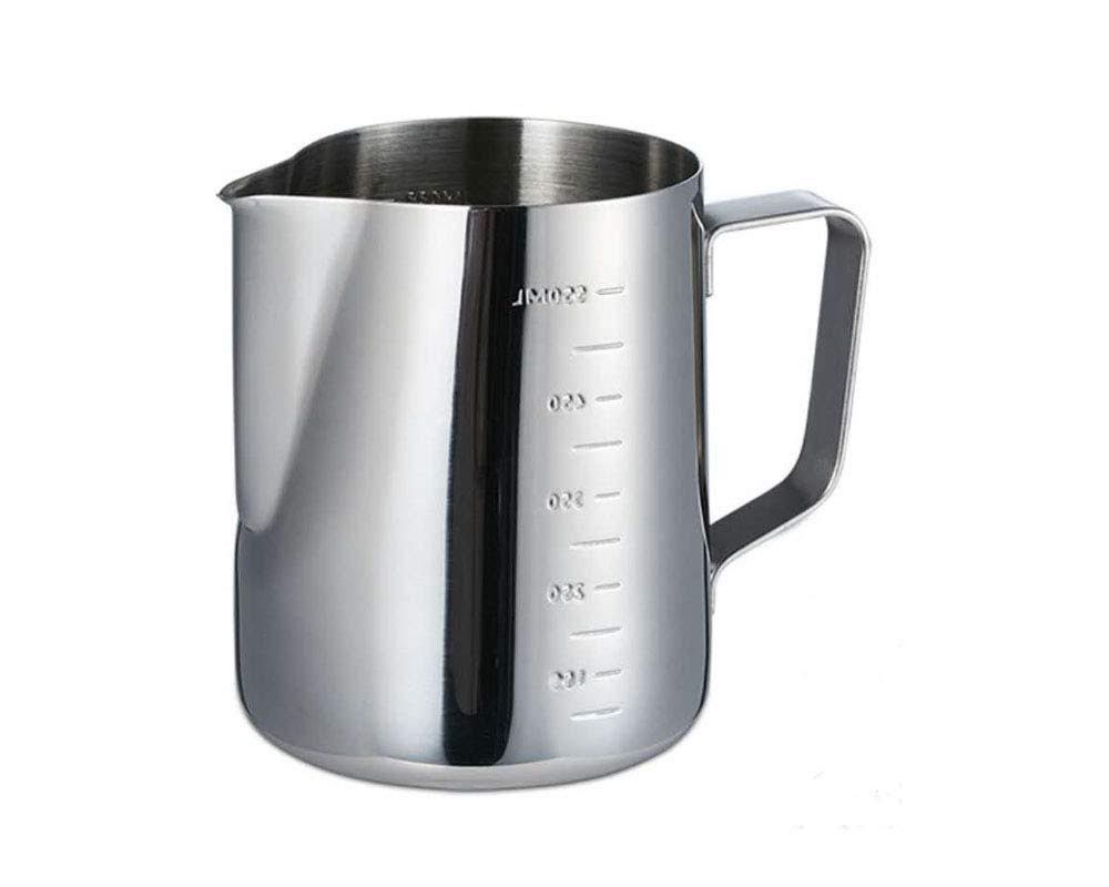 Stainless Steel Measuring Cup Frothing Cup Milk Frothing Pitcher - Measurements on Both Sides Latte Art 
