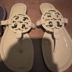 Tory Burch Miller Tan Miller Patent Leather Sandal 8.5