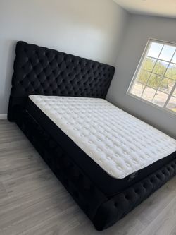 New In Box King Bed Frame With Mattress (Read Description Below)