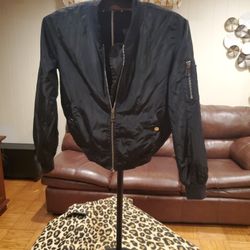 36.5 WOMEN BLACK THIN LIGHT BOMBER JACKET