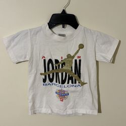 Vintage Nike Air Jordan Barcelona 90s Kids Shirt Size Small 