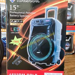 15" Karaoke Bluetooth Speaker 🔋 LONG Battery - Wireless Mic ❗️READY FOR BIG PARTIES🎶📲🔥6800W