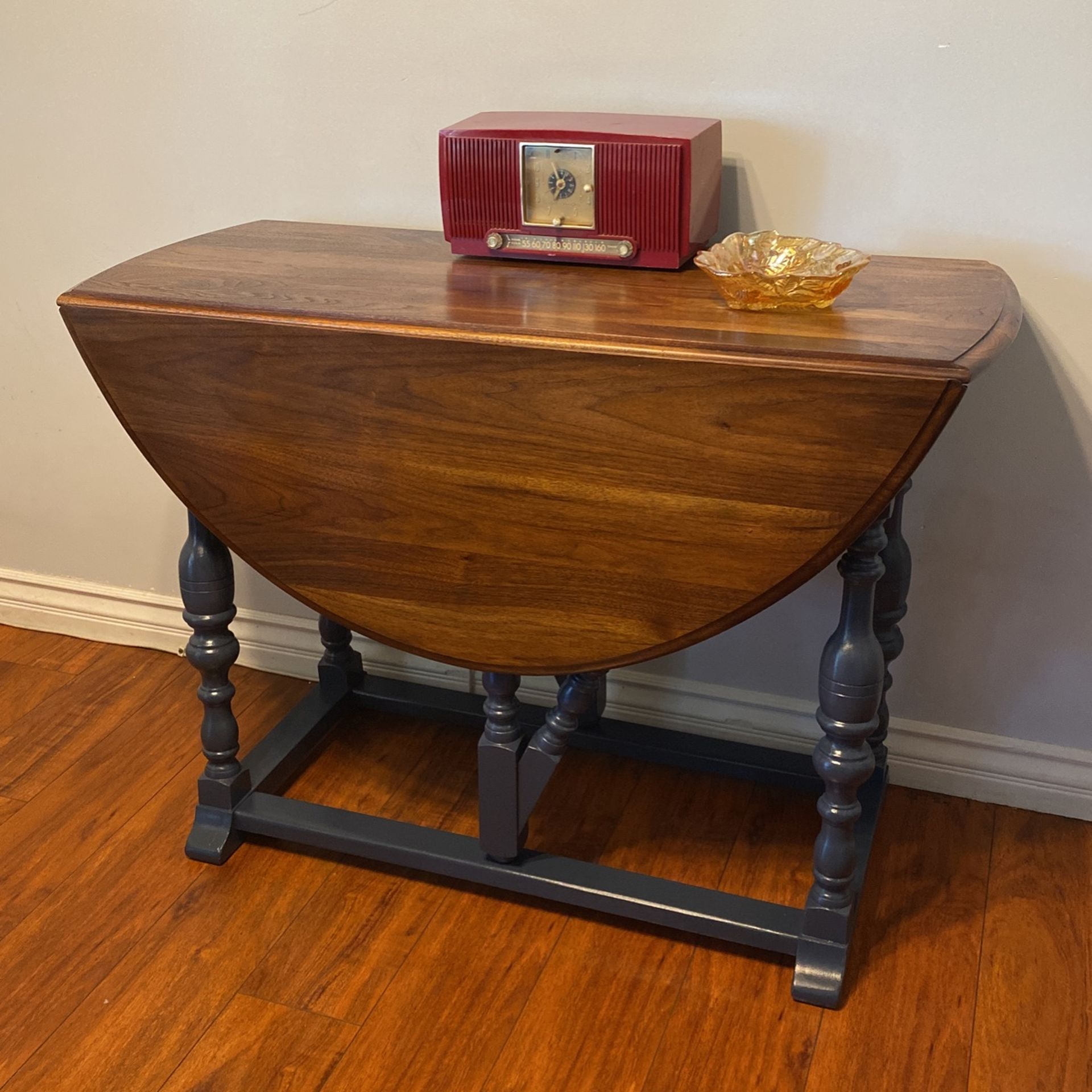 Mid Century 50s Solid Wood Drop Leaf Table