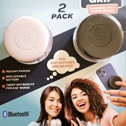 Get 2 collapsible grip plus shutter button. Easy pictures and selfies. Take Video selfirs and pictures with ease. NEW!