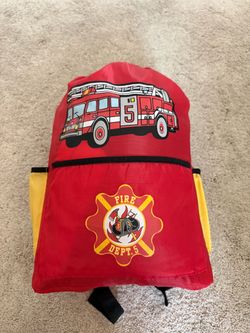 Kids Firetruck Sleeping Bag w/Backpack