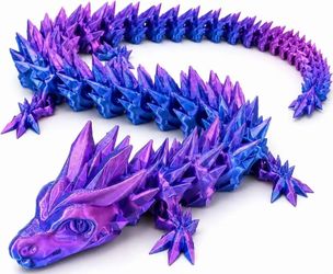 3D Printed Articulated Crystal Dragon Figurine