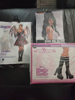 Halloween Costume Bundle – Wig, Boots & Vampire Fairy