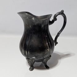 Sheridan Taunton Silverplate 5.5in Footed Water Pitcher Vintage Ornate Decor

