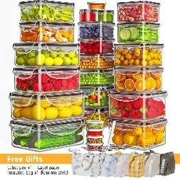 48pcs food storage container set with 24 lids & 24
