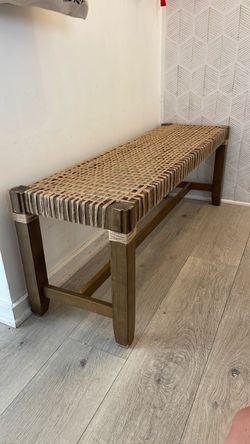Woven Rattan Entryway Bench
