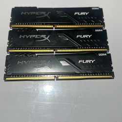 HyperX Fury DDR4 RAM – 24GB Total (3×8GB)