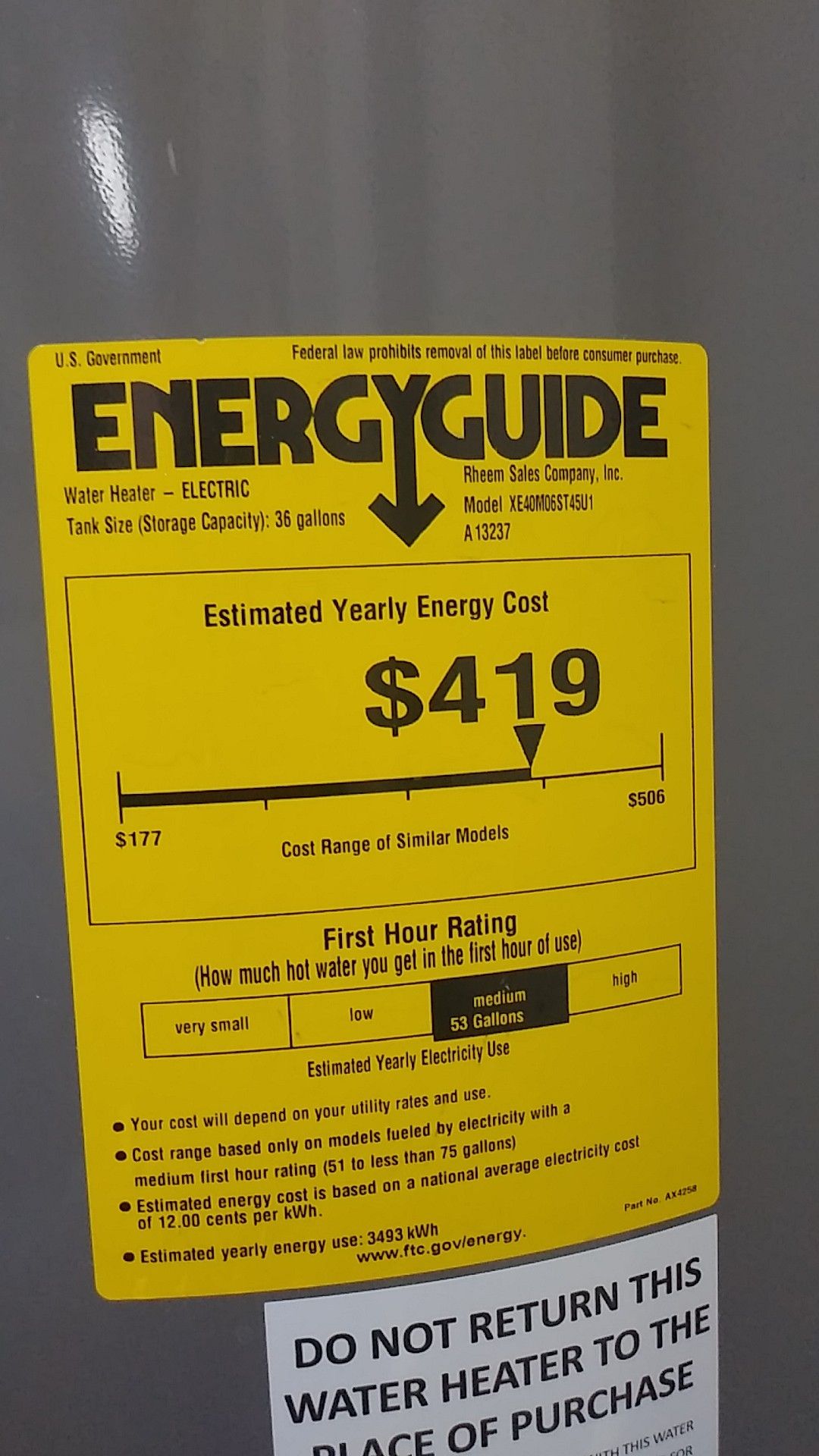 Rheem water heater Modelxe40m06st45u1 for Sale in Brandon, FL OfferUp