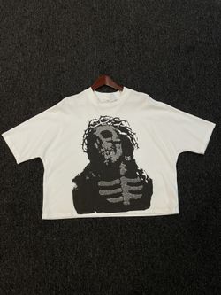 Velocity Studios Skull White CROPPED Tee