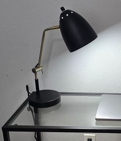 Modern Black & Brass Adjustable Desk Lamp