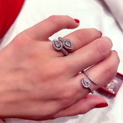 Luxury Fashion Accessories One Size Ring Resizable Silver 