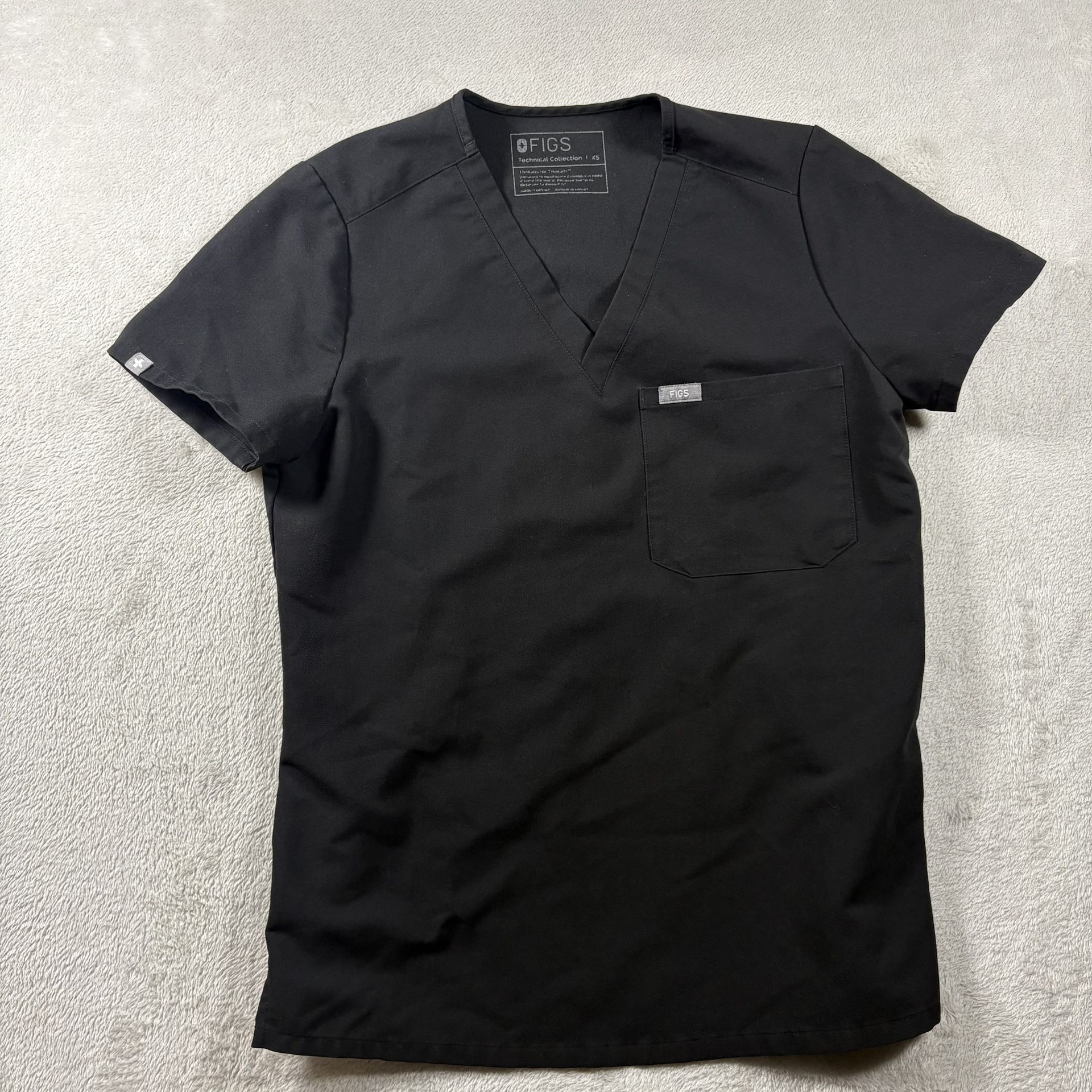FIGS Top Women's Size XS Black Technical Collection Scrubs Shirt #362