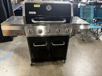 Nexgrill 5-Burner Propane Gas Grill with Side Burner and Griddle Max Insert in Black