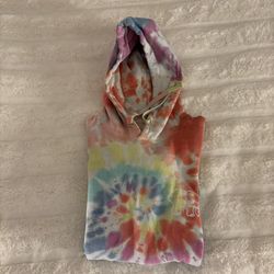 Women's Ivory Ella Oversized Rainbow Tie Dye Hoodie Small