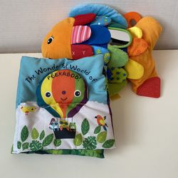 Melissa & Doug Soft Baby Toys: Sensory Fish & Wonderful World of Peekaboo Book