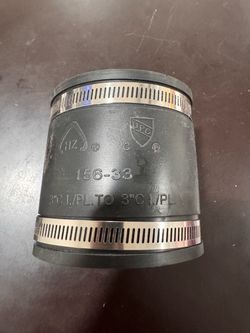 Fernco 1056-33 3" Flexible PVC Pipe Coupling Plumbing Cast Iron Plastic in Black rubber conector for iron pipes     Fe8)