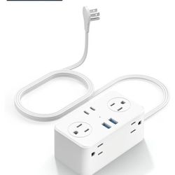 Brand new Travel Power Strip with USB  ports, 6 AC Outlets, 4 USB Ports (2 USB C). 3ft. 