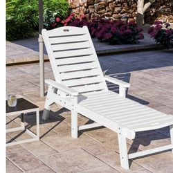 LAGUNA POLY RECLINING  CHAISE LOUNGE, WHITE