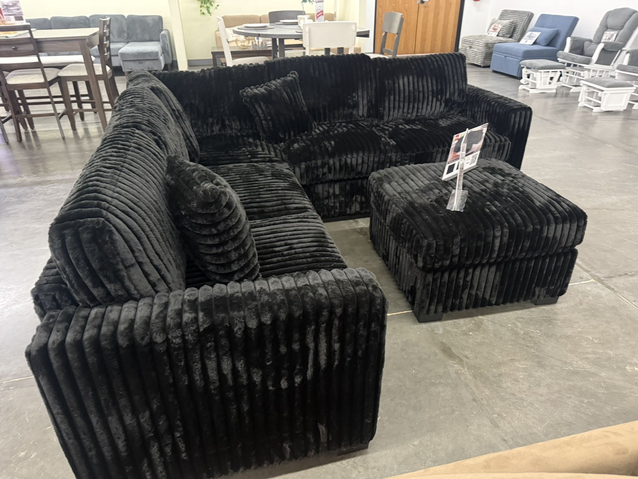 New Black Sectional