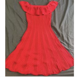 ZARA Off Shoulder Red Dress