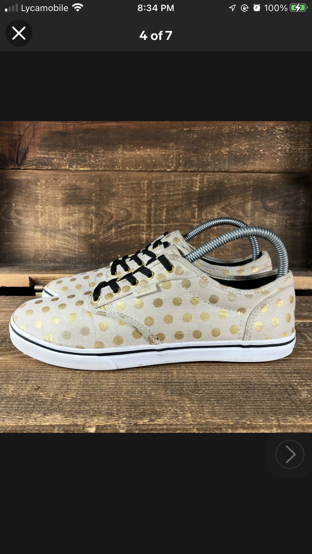 Rare Vans Rose Gold Polka Dotted Shoes Size 9.5