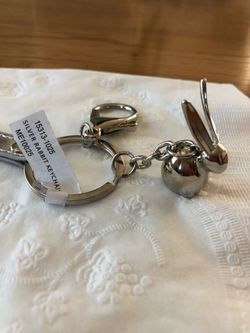 Silver Rabbit Keychain