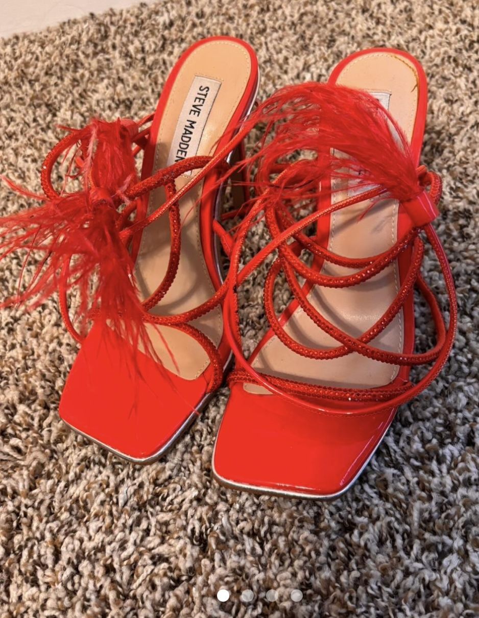 STEVE MADDEN Upgrade Lace-up Sandal In Red Women's 7.5 NWOB Shoes