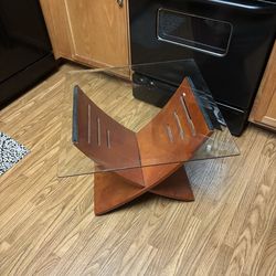 Glass and wood coffee and end tables