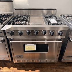 Commercial Professional Viking 36” Dual Fuel Range Stove