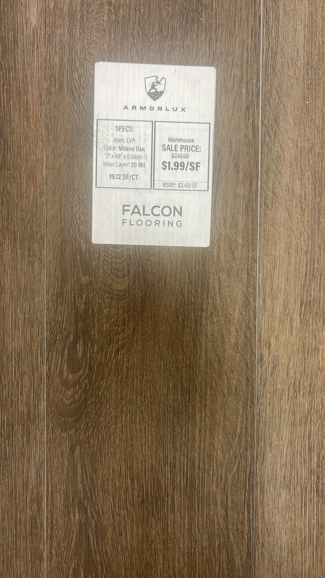 $1.99/SF 100% Waterproof Luxury Vinyl Plank Flooring ( Milano Oak)