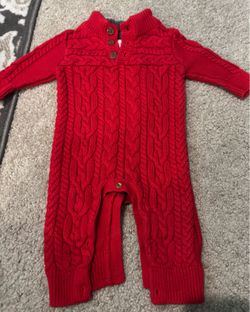 Gap Red Cable Knit Sweater Bodysuit -3–6 Months