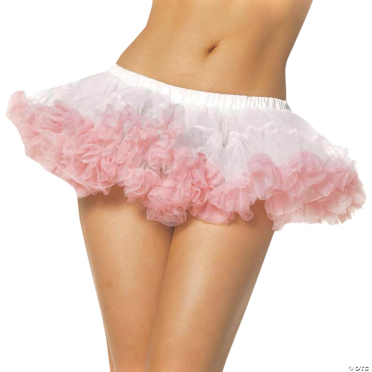 Women’s Puffy Chiffon Petticoat Pink/White Ombre Skirt Size M