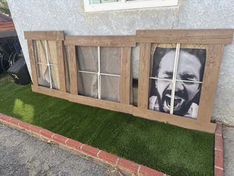 Halloween or movie props three window frames all for $50 firm cash only