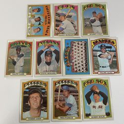Lot Of (10) 1972 Topps Baseball Cards $12