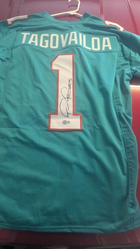 Tua Tagovailoa Signed Jersey W Blank Lunar Eclipse Dolphin Mini