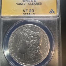 1892‑S Morgan Dollar (VAM‑7, Cleaned)