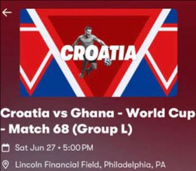 Croatia vs Ghana - World Cup - Match
< 68 (Group L)